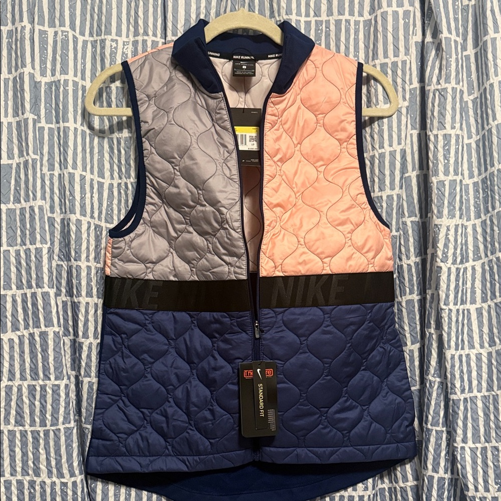 Nike Navy, Pink & Gray Quilted Colorblock Vest